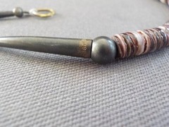 Woven Seed Bead Pendant Necklace Sterling Silver Handmade Shell Disc Pearl