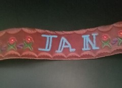 Vintage Leather Stamped Handmade Bracelet Personalized JAN 9″ #358