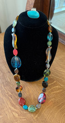 Beaded Statement Necklace Ring Set Wooden Resin Turquoise Ring 8 Aztec Cowgirl