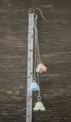 Brand New Handmade S925 Dangle Glass Flower Drop Earrings