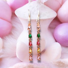 Handcrafted Multi Colored Tourmaline Earrings Handcrafted 14k Rose Gold Filled