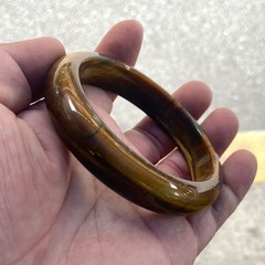 Certified Natural Yellow Tiger’s eye Gemstone Bangle Inside Diameter 54-64mm