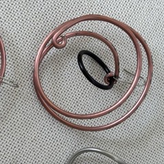 Set Of 4 Pairs Of Aluminum Dangle Earrings Artisan Made 1980’s