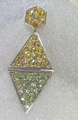 It Bends One Of A Kind Yellow And Green Sapphire Pendant 2 1/4 Inches