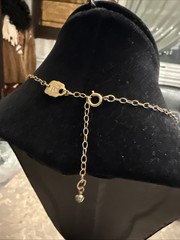 Vintage HOLLY YASHI NECKLACE signed w Darkened Gold Tone, And Green Accents Crys