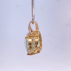 Oval Syn-Green Quartz 14K Yellow Gold 4.92g Checkerboard-Cut Pendant (EL1125403)