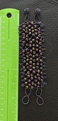Artisan Purple Gold Blue seed bead 16” Collar necklace bracelet set