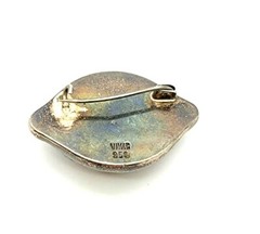 Vintage 950 Silver Apricot Agate VIVAC Peruvian Artisan abstract Brooch