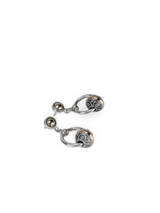 Silver Gold Dangle Earrings, Baroque Style Earrings, Silver Mandala Earrings