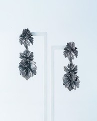 Oxidized Sterling Silver 925 Grape Leaf Jewelry – Handmade Botanical Earrings