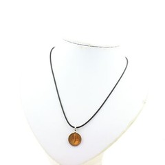 Necklace Coin Netherlands 1 CENT Juliana. Black Cord.