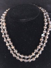 300 Ct Blue Flash Labradorite 8mm Bead Necklace Knotted 30”