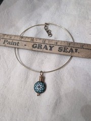 Handmade Forged Bronze With Golem Studio Bead Peacock DesignOn Vintage GP Choker