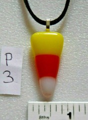 Made In USA Fused Glass Pendant with 18″ Soft Leather Necklace P3