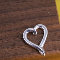 Sterling silver pendant, 925 charm true friend reach for your hand touch heart