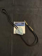 NWT Wild Dove Vintage Old Stock Blue Purple White Porcelain Bolo Tie