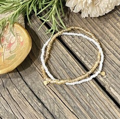 Dainty Seed Bead Twisted Bracelet With Starburst Charms