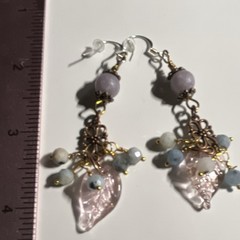 Handcrafted Multicolor Beaded Leaf Dangle/Drop Earrings, FrenchHook earwires