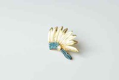 Feather Crown Earring / Big Chief Earring / 925 Silver / Single Left Side