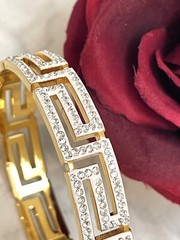 18k Gold Greek Bracelet Key Jewelry Greek Key Pattern Meander Bracelet Eternity