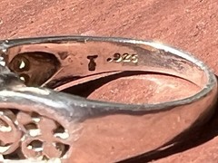 1990s Orange Stone Sterling Silver Ring Stamped 925 Sz 5