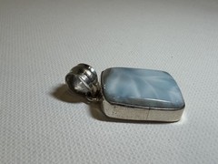 Beautiful Light Blue Larimar Necklace Rectangular Pendant size 2.5 x 2 cm