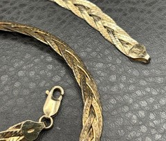 Vintage 7.5MM Vermeil 925 Sterling Silver Braided Woven Chain Necklace 20″