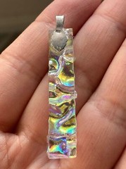 925 sterling silver rainbow color dichroic glass Pendant