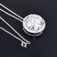 27.35 Ct Certified White Diamond Solitaire Pendant ! FREE Diamond studs!