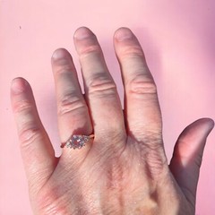 Lab Made Morganite Ring 14k Rose Gold Vermeil , Beryl , Gift Of Love