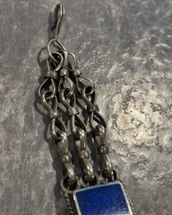 Vintage Traditional Afghan Tribal Lapis Lazuli Bracelet Afghan Silver Artisan 8”