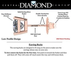 Rose Gold Plated 925 Sterling Silver Stud Earrings With 2.00 TCW Cubic Zirconia