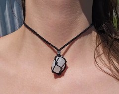 Stone Hugger with Stone, Necklace, Rearview Mirror Decor, Bringing Positivity.