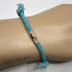 Hollister Blue Braided Fabric Bracelet Adjustable Tie Unisex Adults Beaded