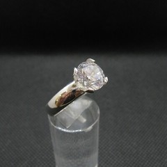 Genuine Sterling Silver Engagement Ring Solid Hallmarked 925 10mm Cubic Zirconia