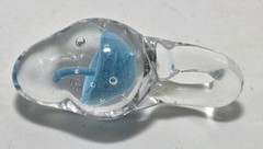 Small Hand Blown Glass Mushroom Pendant Clear With Blue Mushroom Hippie Boho
