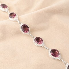 Dainty bracelet Rhodolite Natural Gemstone 925 Sterling Silver bracelet
