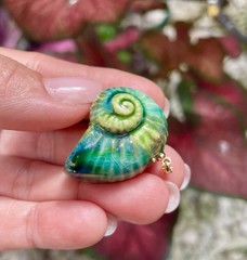 Handmade Ceramic Pendant Jewelry. Unique piece. Reef