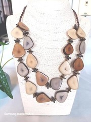 Tagua nut Necklace, EARTH Tones, Boutique, Rare Find, Handmade In Ecuador