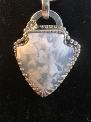 Handmade Cloud Agate Pendant – Genuine Cloud Agate in .925 Sterling Silver
