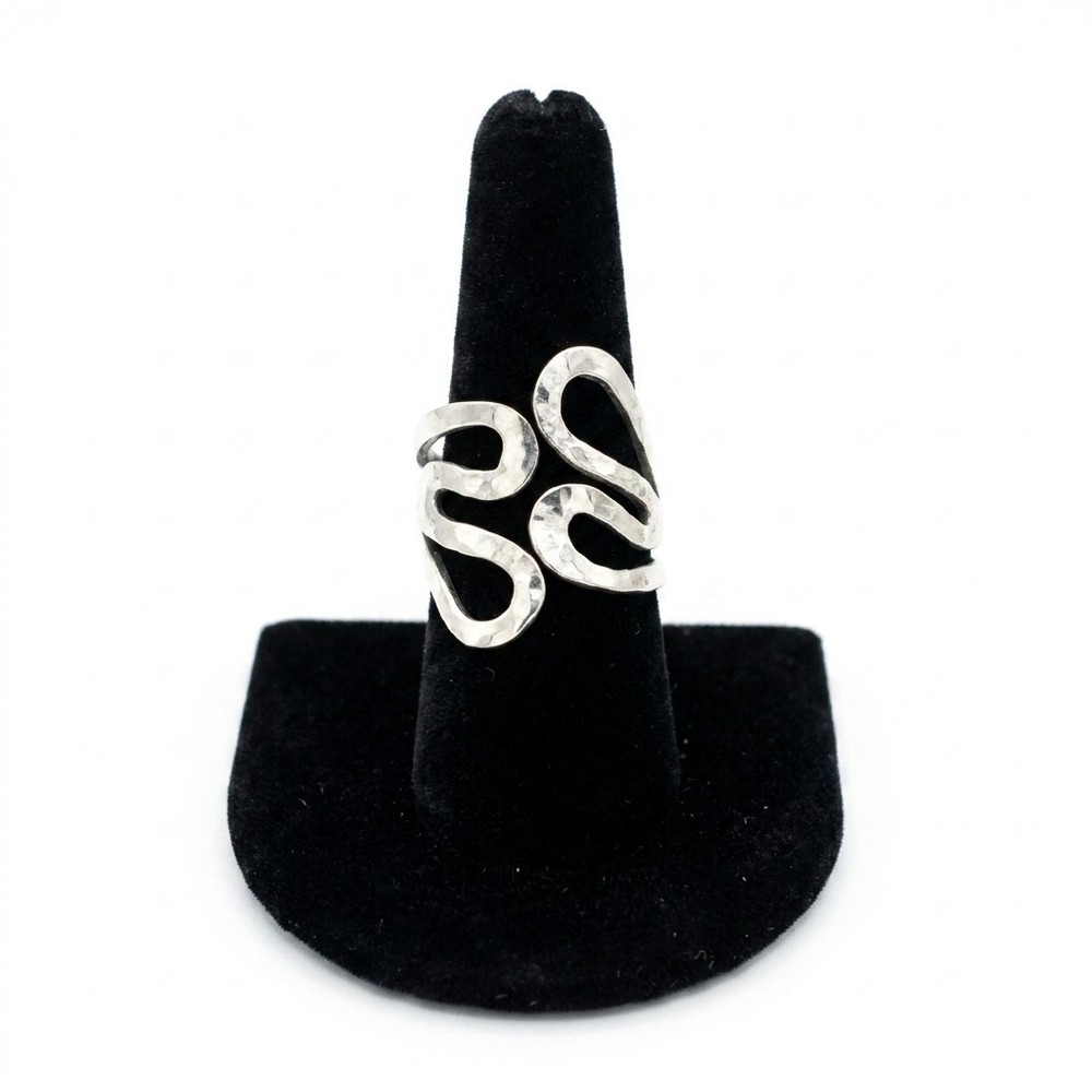 Artisan Crafted Sterling Wrap Design Heart Motif Ring Size 9