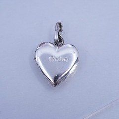 Vintage Sterling silver handmade charm, 925 heart photo locket pendant