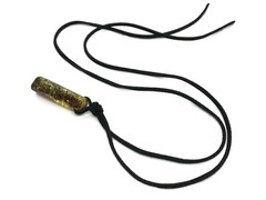 AMBER PENDANT Gift Barrel Cylinder Cord Unisex Baltic Unique Jewelry 5,9g 14380