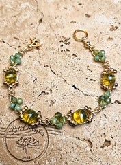 Handwoven Natural Peridot Stone Bracelet – Dainty Handmade Gold Bead Jewelry