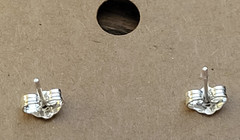 Handmade Resin Post Earrings, Spring Colors Flower, Sterling Silver Posts