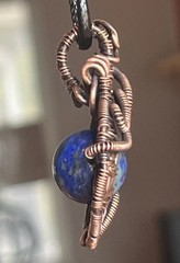 Lapis Lazuli ~ Handmade Copper wire wrapped pendant jewelry 9t