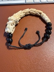Aztec Quetzalcoatl Mayan Kukulkan handmade bracelet carved of deer antler #H