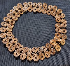 Ancient Egyptian Copper Coil Style Necklace – 18″ – 86 Grams – Handcrafted