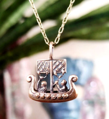 Viking Drakkar boat Pendant, Viking Long ship Amulet, Oseberg ship Jewelry