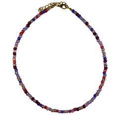 Handmade Multicolor Seed Bead Choker Necklace Lobster Clasp Boho Beach 15″+3″